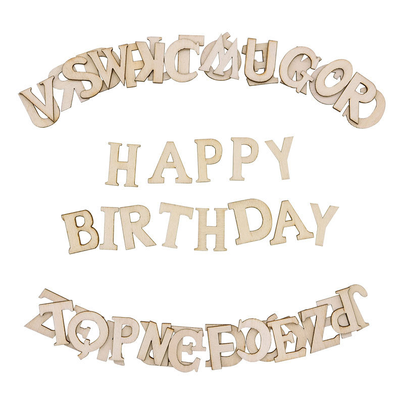 Craft Embellishments - 100 Stuks Letters Houten Alfabet Nummer