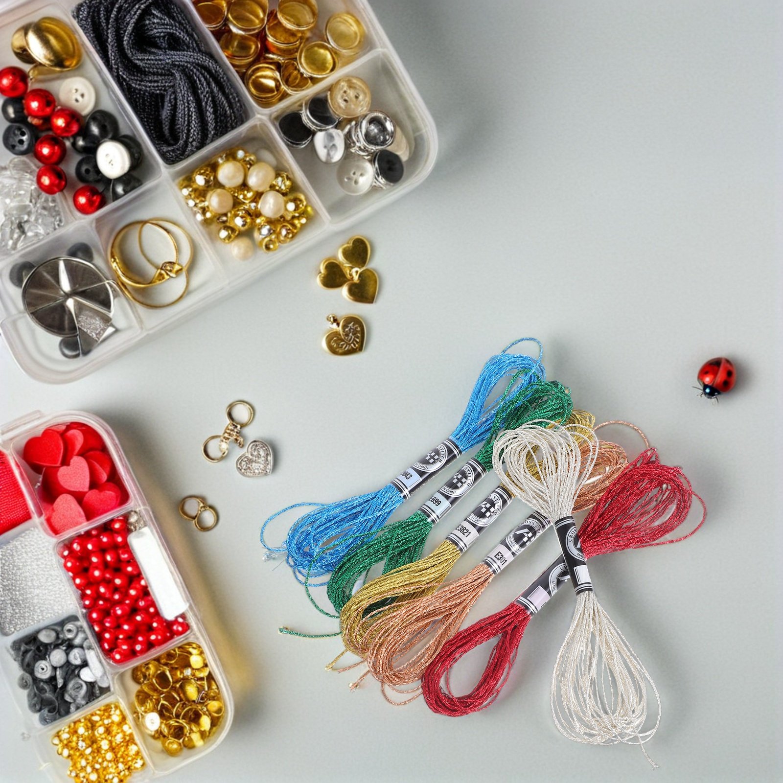 Embroidery Craft - 6 stuks luxe metallic borduurgaren, levendige