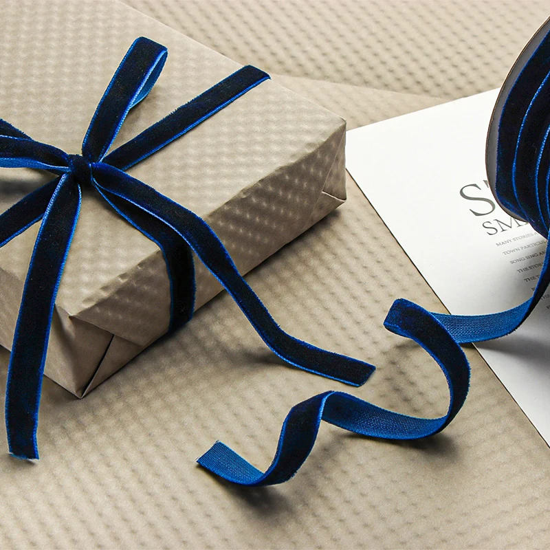 Velvet Ribbon Roll - 50 yards/rol fluwelen flocklint bloemen handgemaakte
