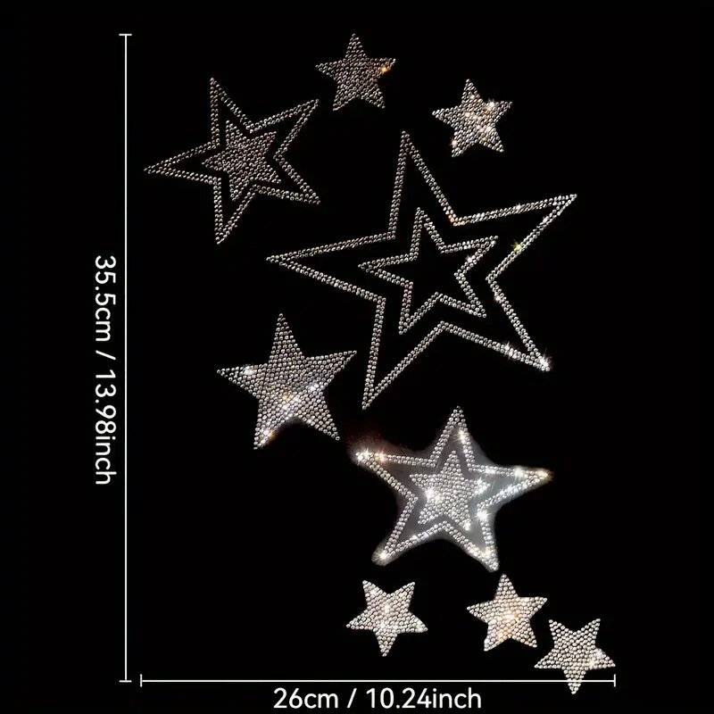 Hotfix Rhinestone Sheet - Glinsterende strass Hot stamping Letter Stars