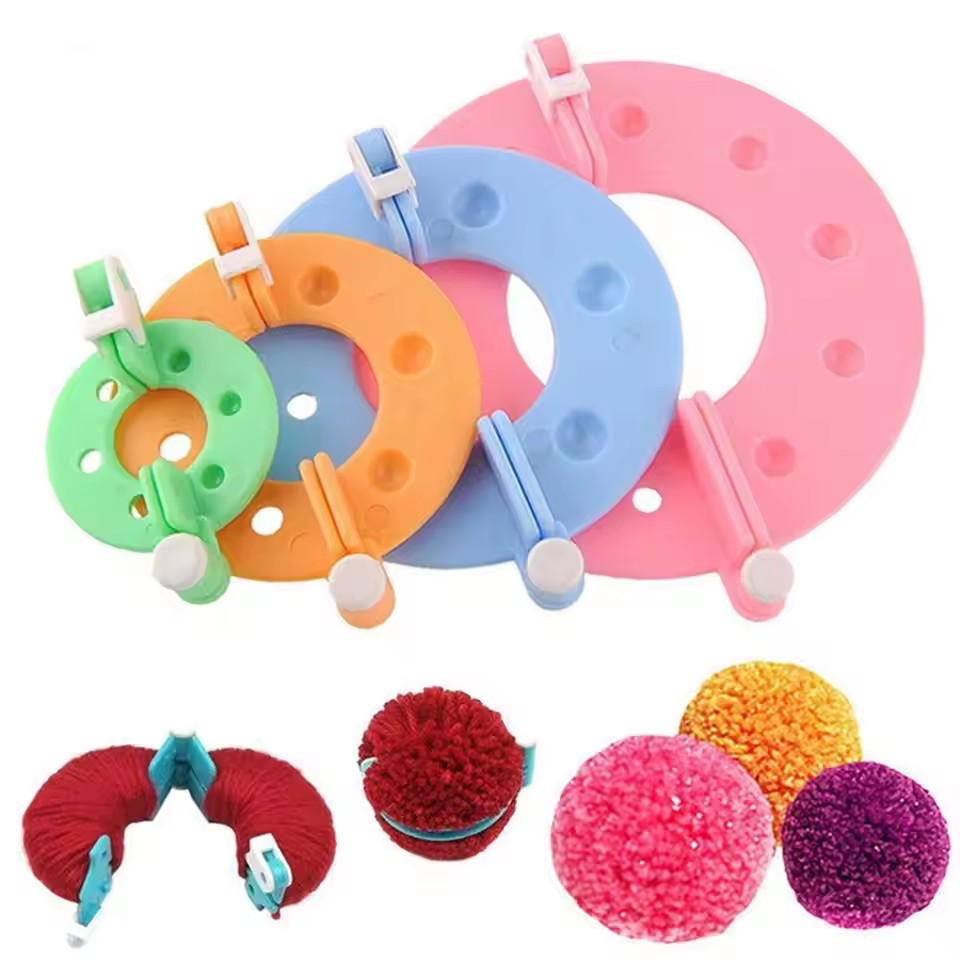 Pom Pom Maker Tool - 8 STUKS 4 Maten Pluizenbal Wever