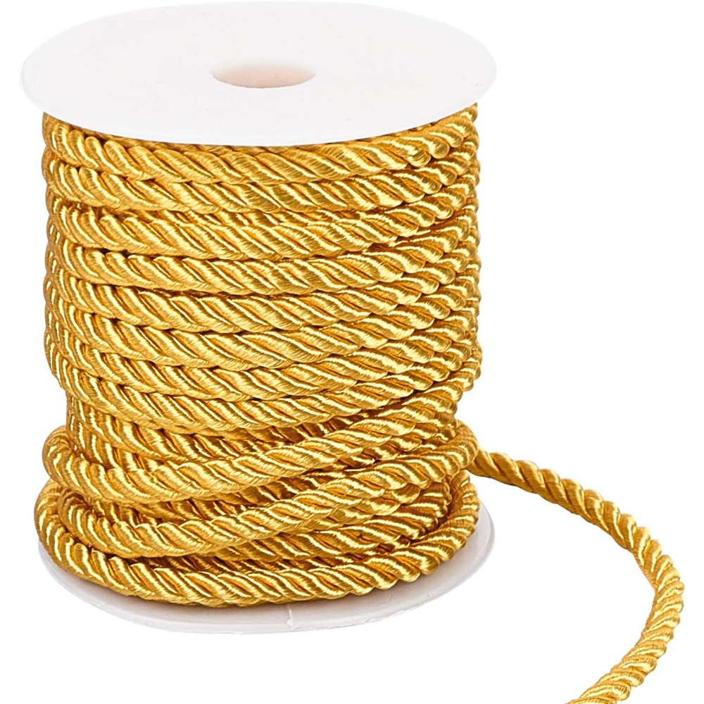 Cord Trim Twisted - 59 Voeten Gouden Koord 5 Mm
