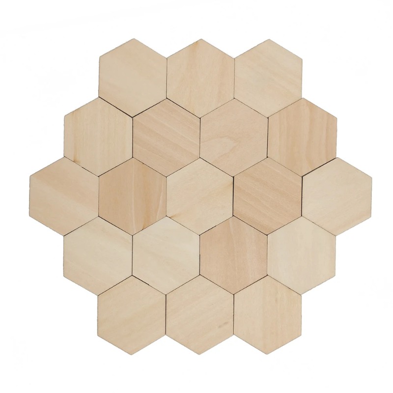 Christmas Craft Embellishment - 10-120mm Houten Zeshoek Blank Plakjes Onvoltooide