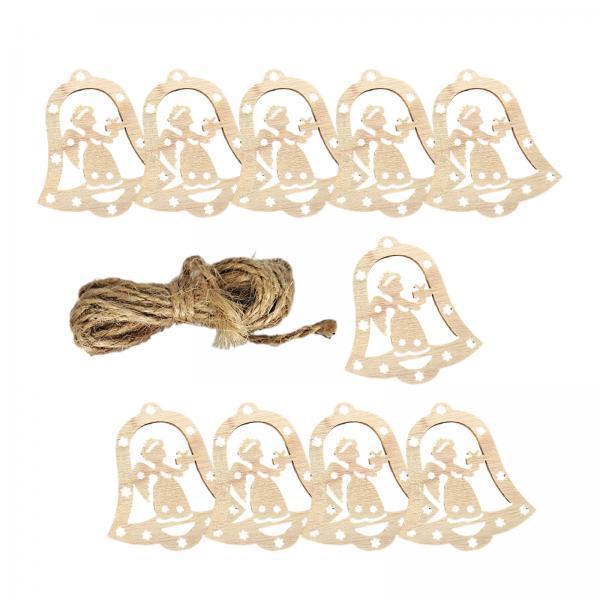 Christmas Craft Embellishment - Onvoltooide houten uitsnijdingen Kerst hangende tag-plaquette