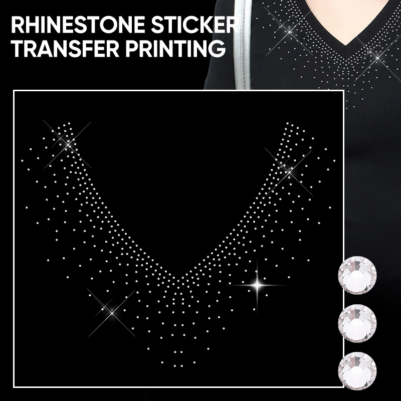Hotfix Rhinestone Sheet - QIAO 1/2/4/6 stuks V-hals Glitter Hot