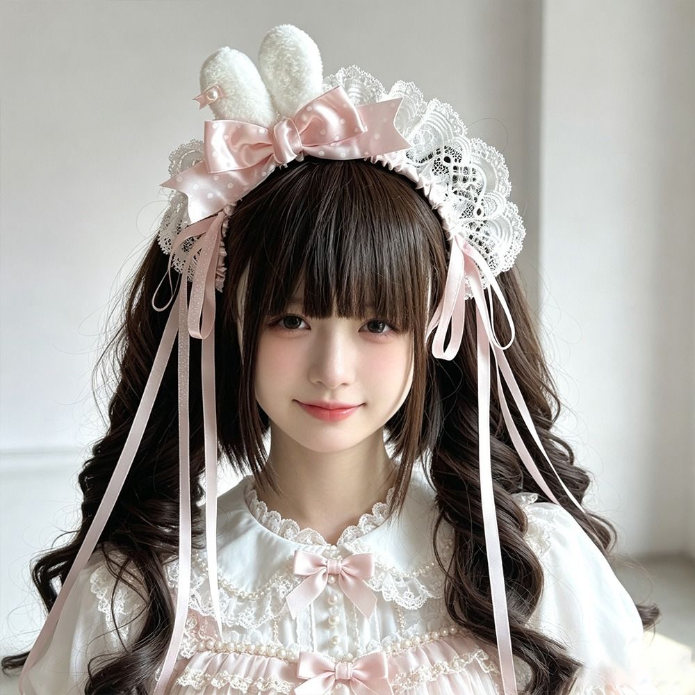 Lace Ribbon Trim - Nieuwe Polka Dot Bow Bunny Ear