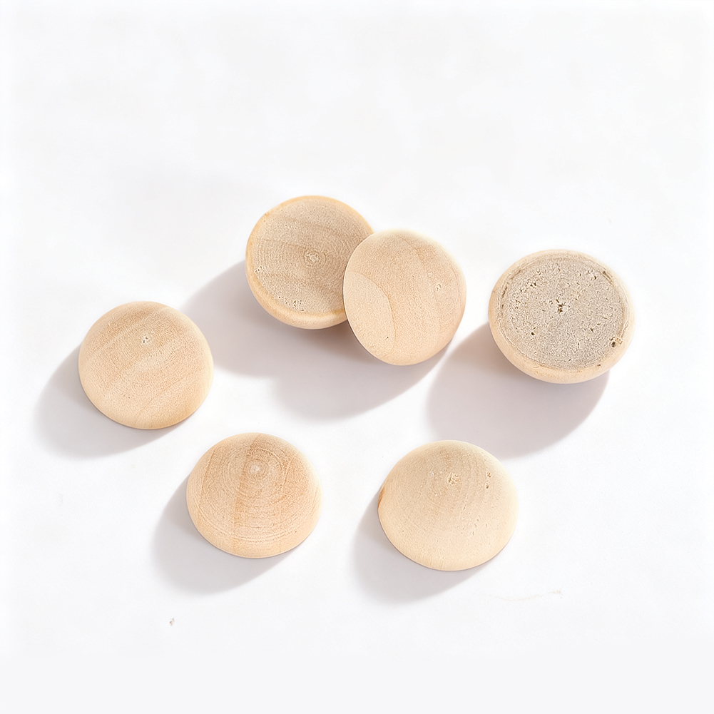 Craft Embellishments - 120 stks 15mm Half Houten Ballen