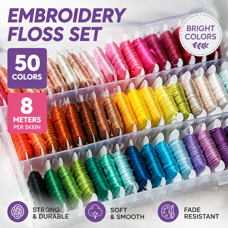 Embroidery Craft - 100% katoenen borduurset met opbergdoos, veelzijdig