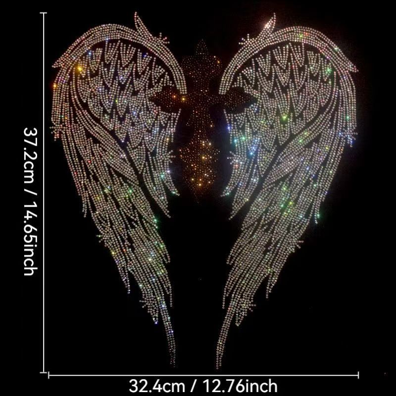 Hotfix Rhinestone Sheet - Stijlvolle doe-het-zelf kledingstickers: Wing Rhinestone 3D