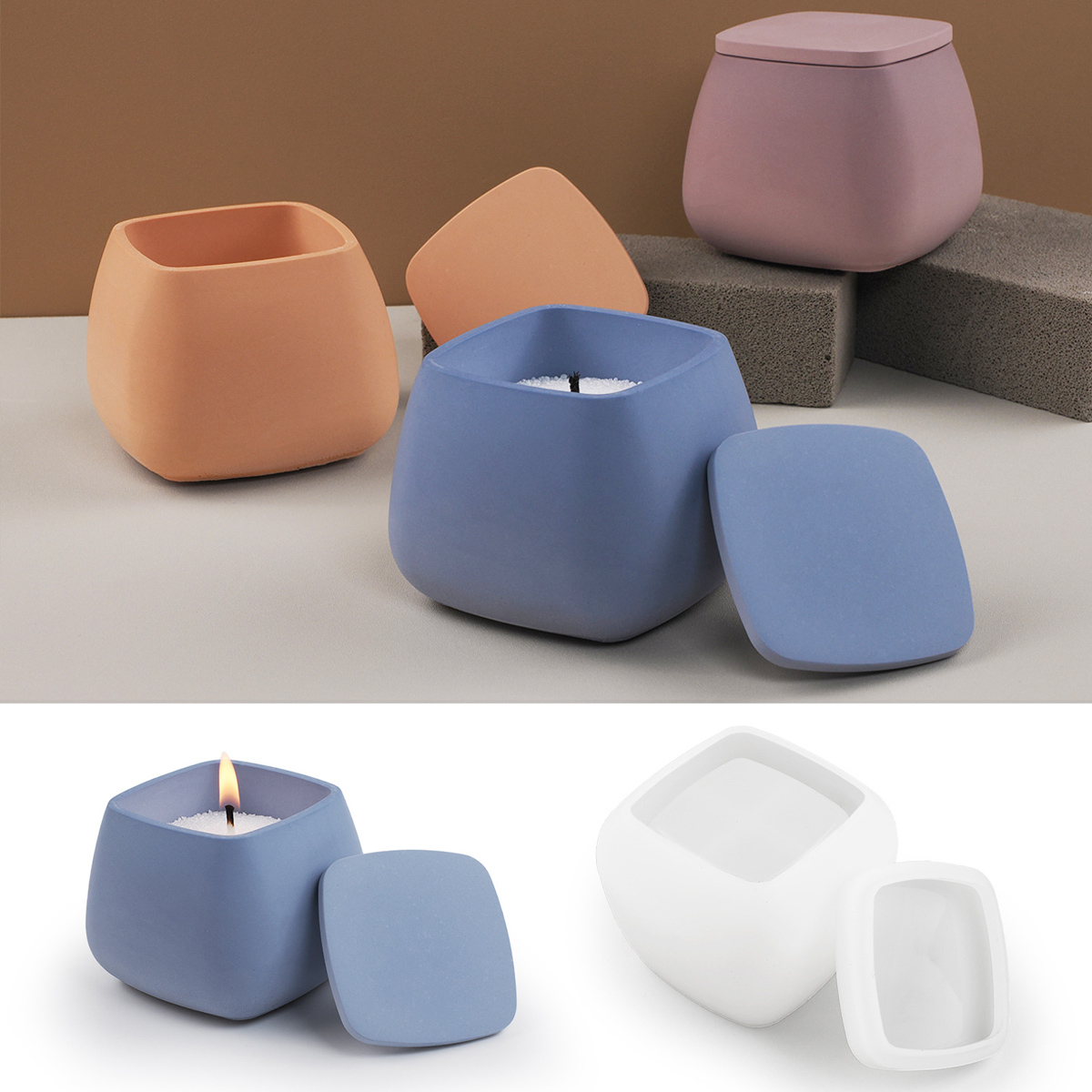 Vierkante Kaars Pot Siliconen  - Craft Embellishment Storage recensie en prijs