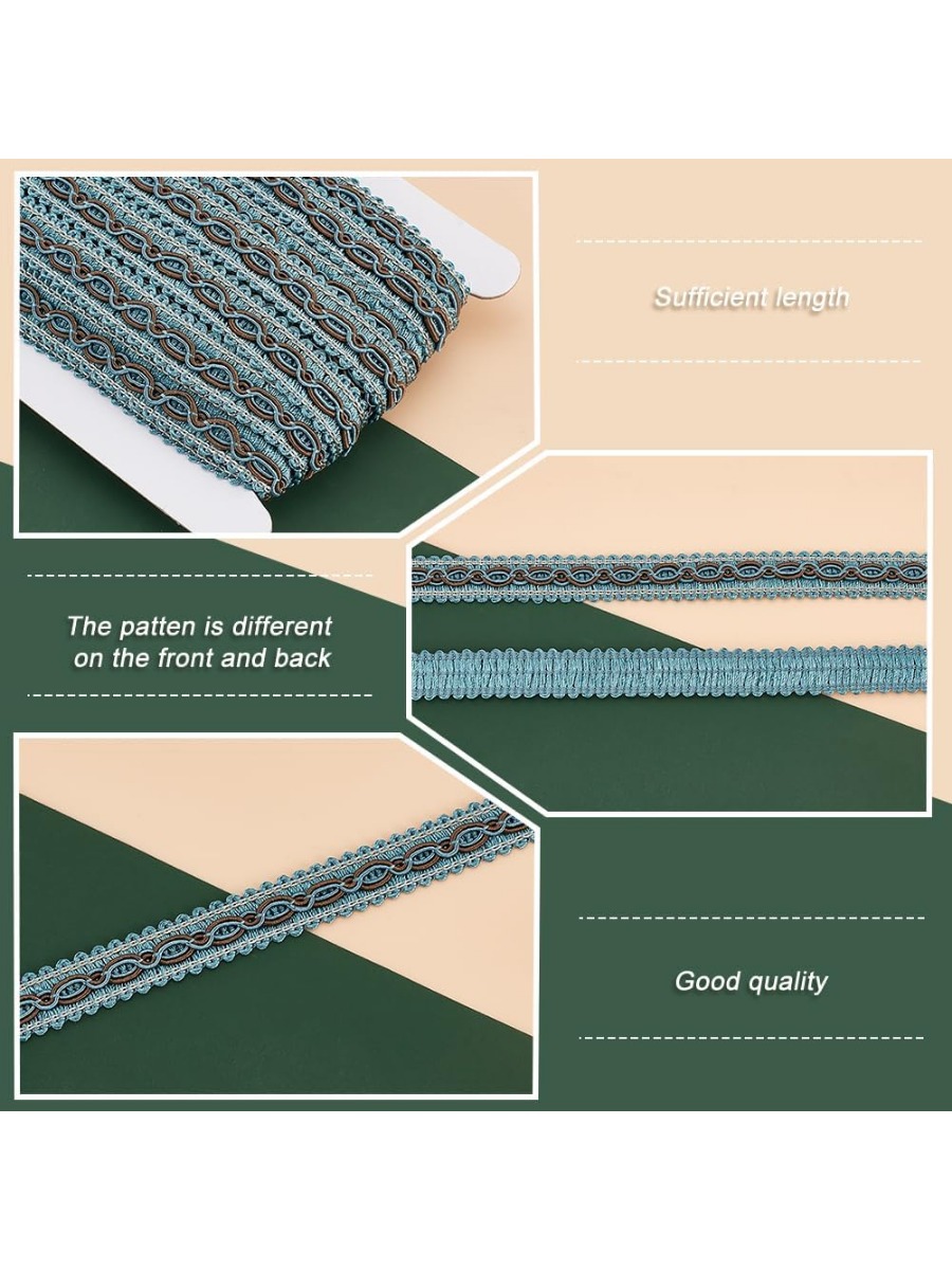 32 yards blauwe gevlochten ran - Fringe Ribbon Sewing recensie en prijs