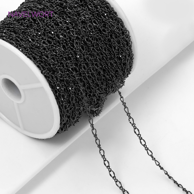 Zwarte kleur ovale dunne ketti - Embroidery Craft recensie en prijs