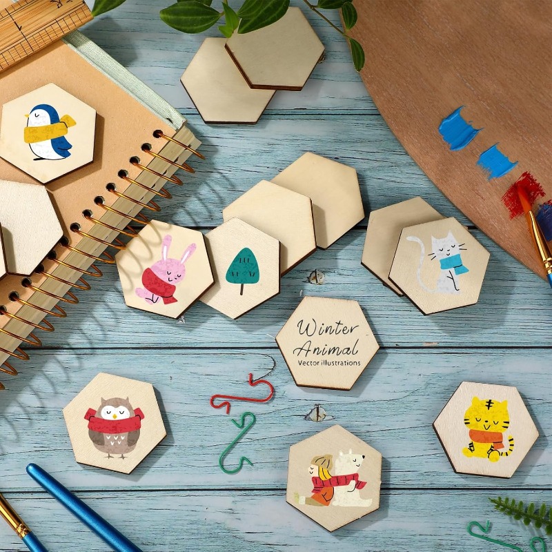 50 STKS 4 CM Onvoltooide Houte - Craft Embellishments recensie en prijs